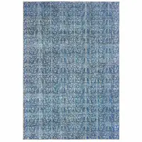 Photo of Blue And Brown Floral Power Loom Stain Resistant Area Rug