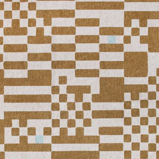 Blue And Brown Geometric Washable Area Rug Photo 8