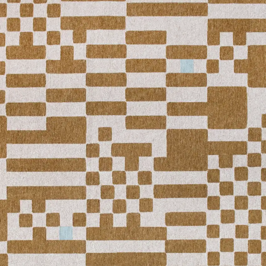 Blue And Brown Geometric Washable Area Rug Photo 8