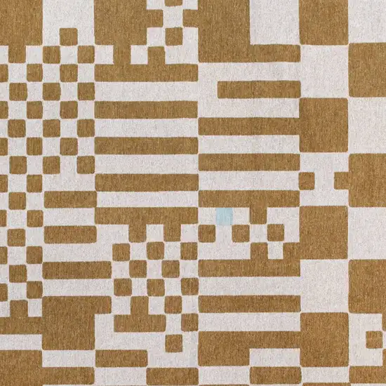 Blue And Brown Geometric Washable Area Rug Photo 3