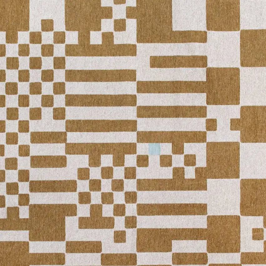 Blue And Brown Geometric Washable Area Rug Photo 3