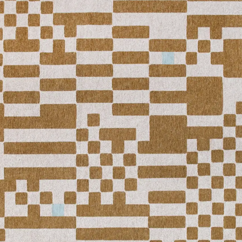 Blue And Brown Geometric Washable Area Rug Photo 8