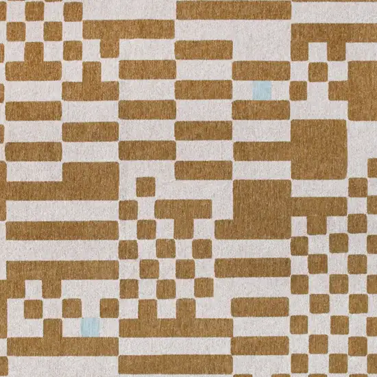Blue And Brown Geometric Washable Area Rug Photo 8