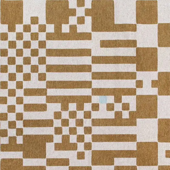 Blue And Brown Geometric Washable Area Rug Photo 3
