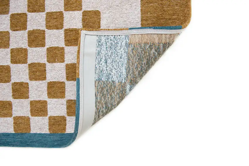 Blue And Brown Geometric Washable Area Rug Photo 6