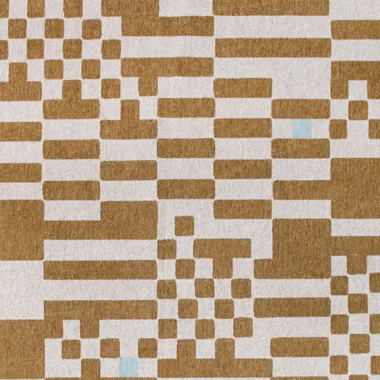 Blue And Brown Geometric Washable Area Rug Photo 8