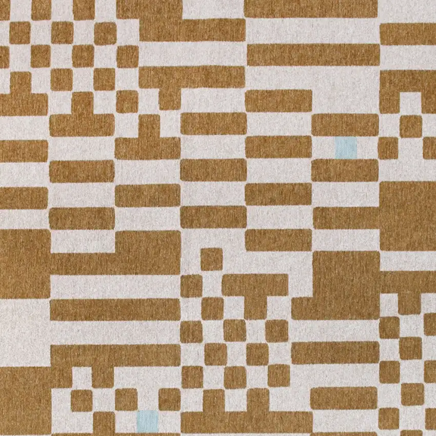 Blue And Brown Geometric Washable Area Rug Photo 8