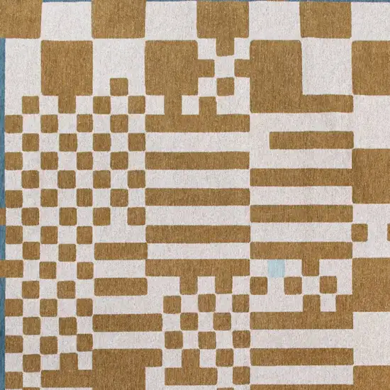 Blue And Brown Geometric Washable Area Rug Photo 3