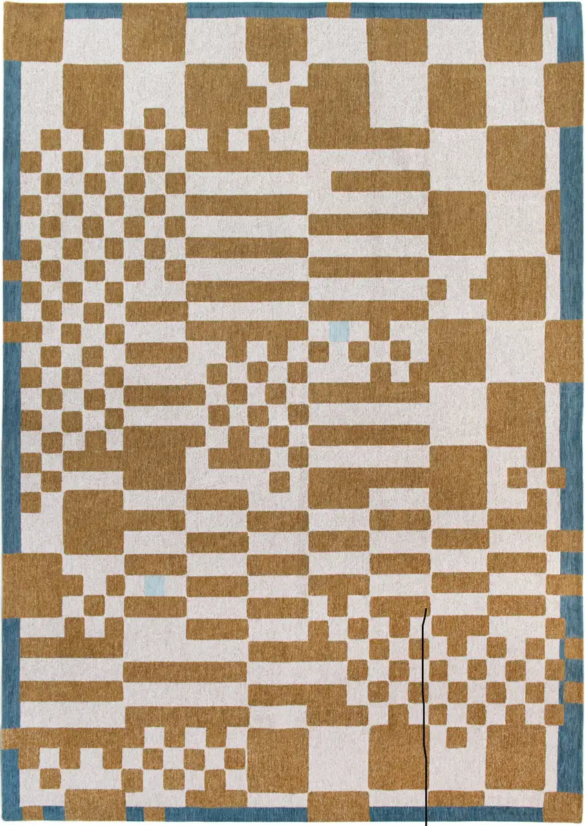 Blue And Brown Geometric Washable Area Rug Photo 2