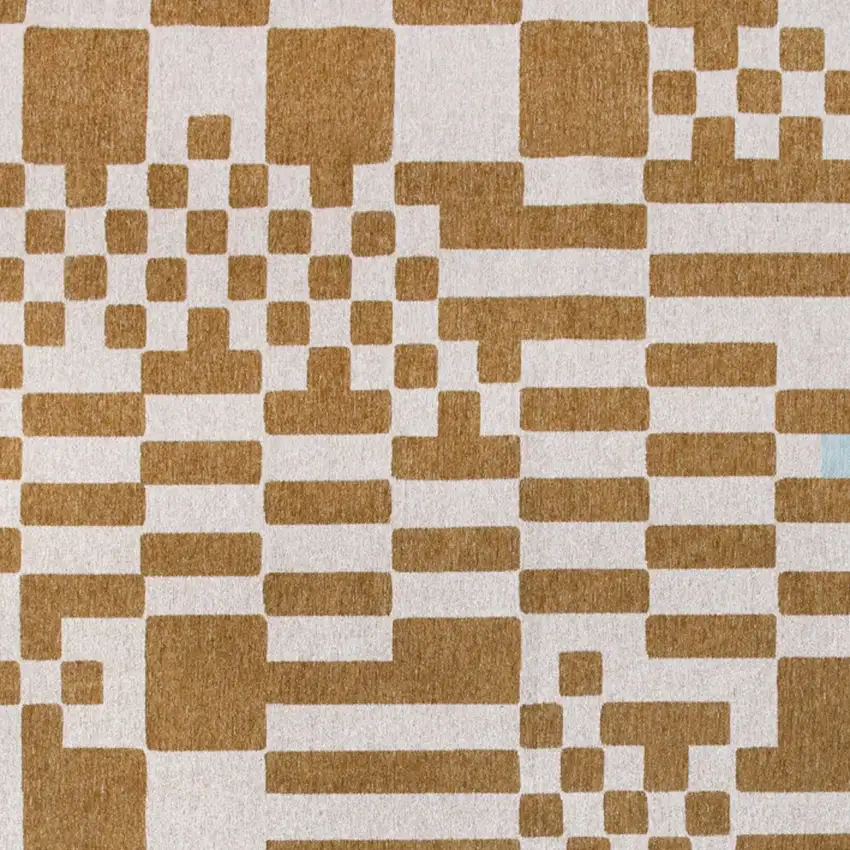 Blue And Brown Geometric Washable Area Rug Photo 8