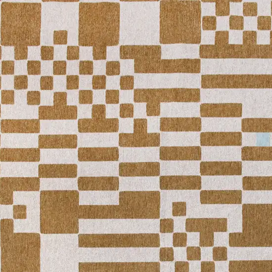 Blue And Brown Geometric Washable Area Rug Photo 8