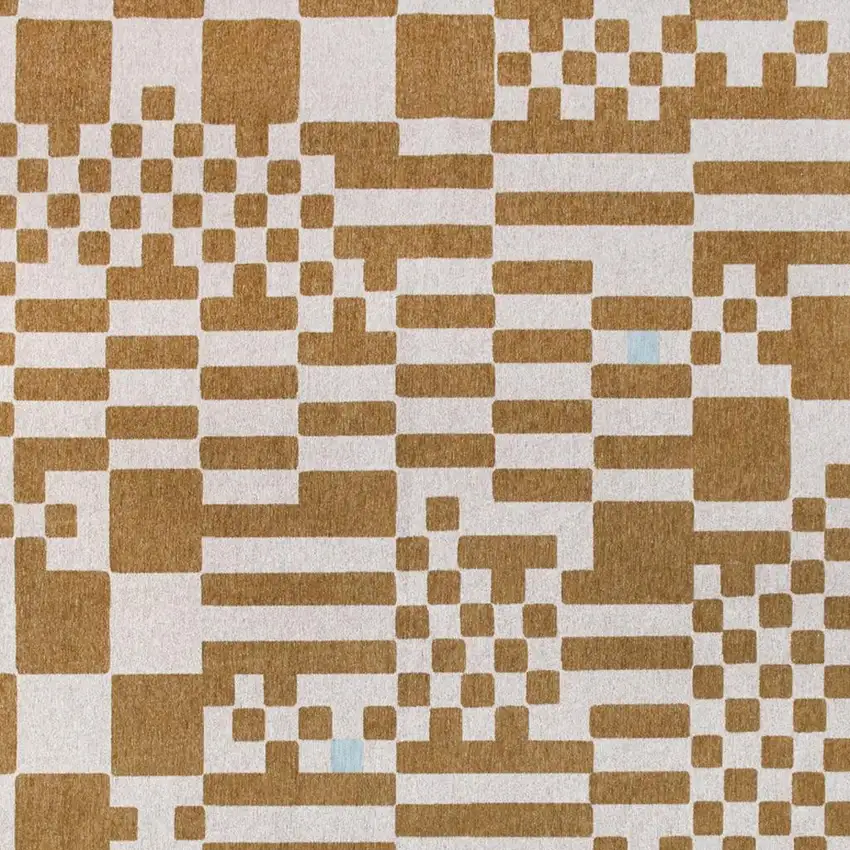 Blue And Brown Geometric Washable Area Rug Photo 4