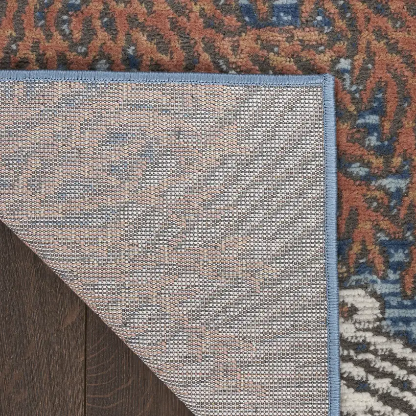 Blue And Brown Seashell and Coral Non Skid Area Rug Photo 9