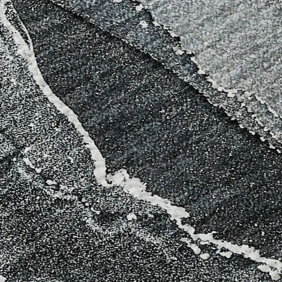 Blue And Charcoal Abstract Washable Area Rug With UV Protection Photo 5