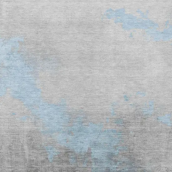Blue And Charcoal Abstract Washable Indoor Outdoor Area Rug Photo 4