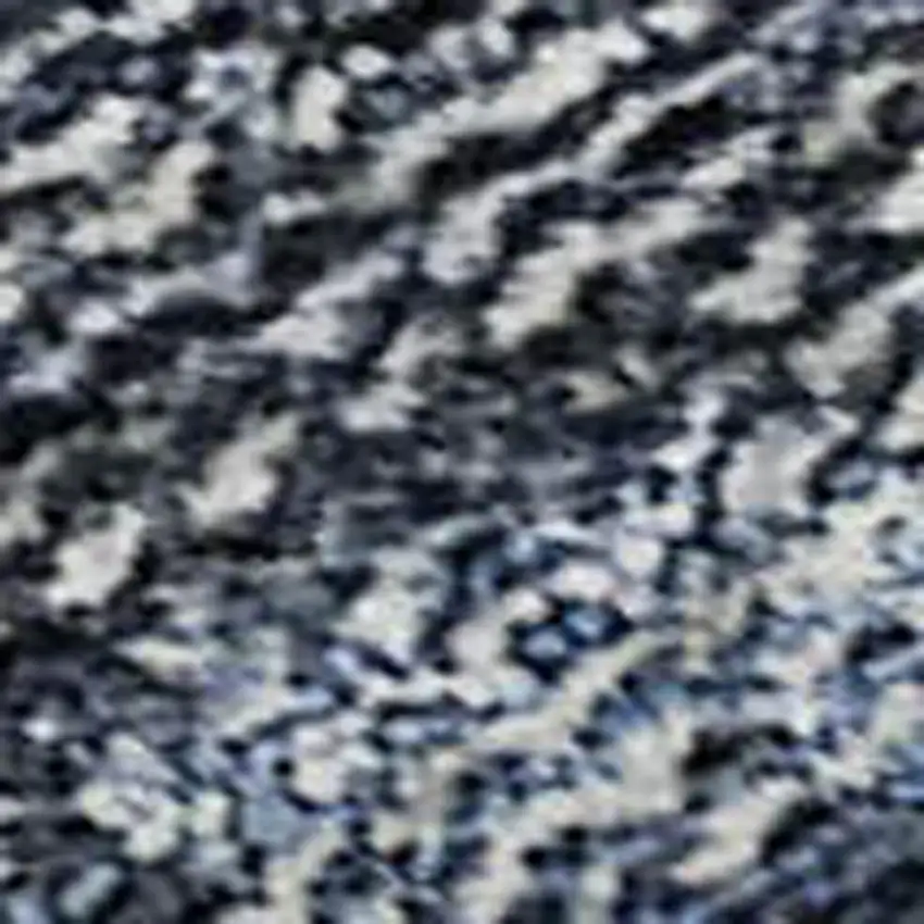 Blue And Charcoal Damask Washable Area Rug With UV Protection Photo 2