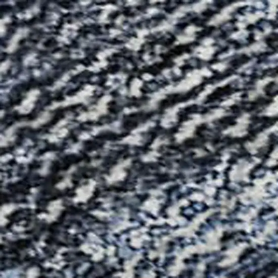 Blue And Charcoal Damask Washable Area Rug With UV Protection Photo 3