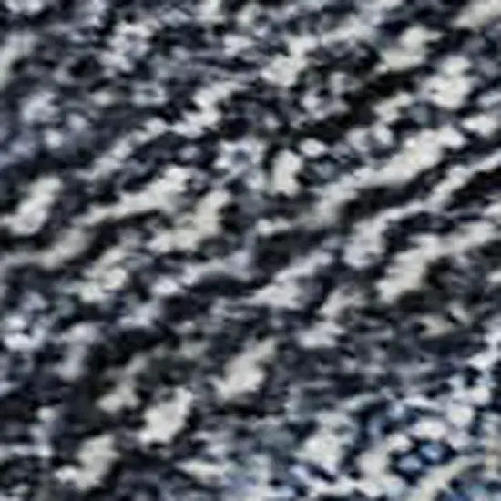 Blue And Charcoal Damask Washable Area Rug With UV Protection Photo 2