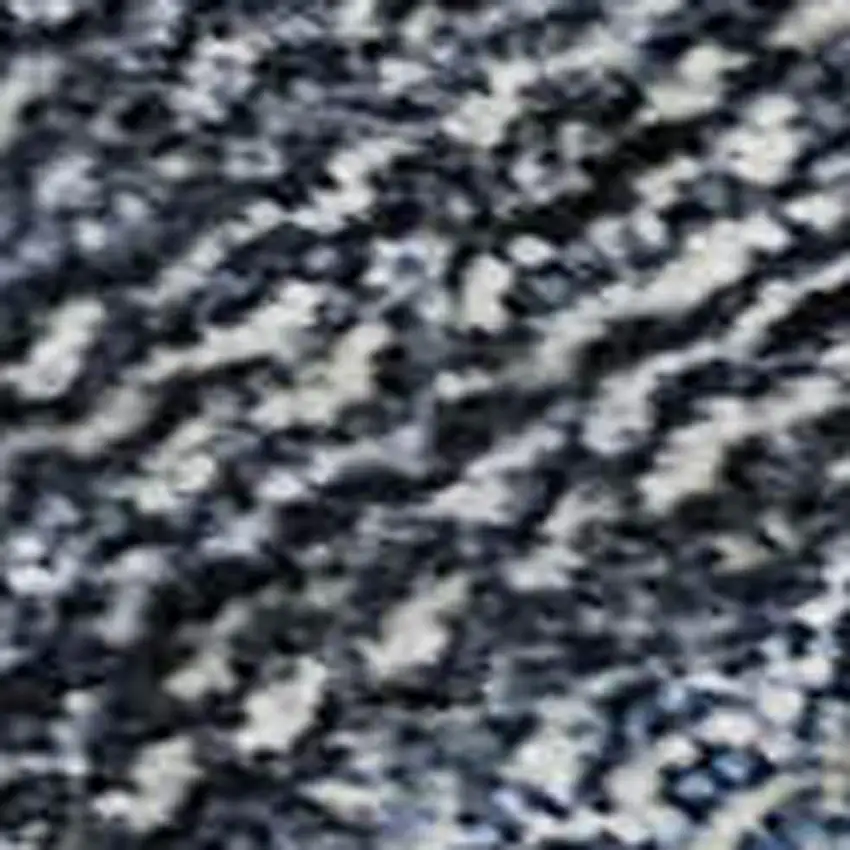 Blue And Charcoal Damask Washable Area Rug With UV Protection Photo 2