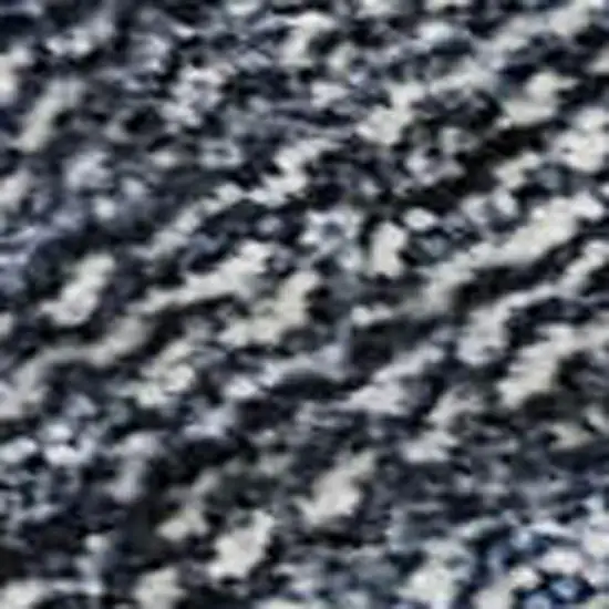 Blue And Charcoal Damask Washable Area Rug With UV Protection Photo 2