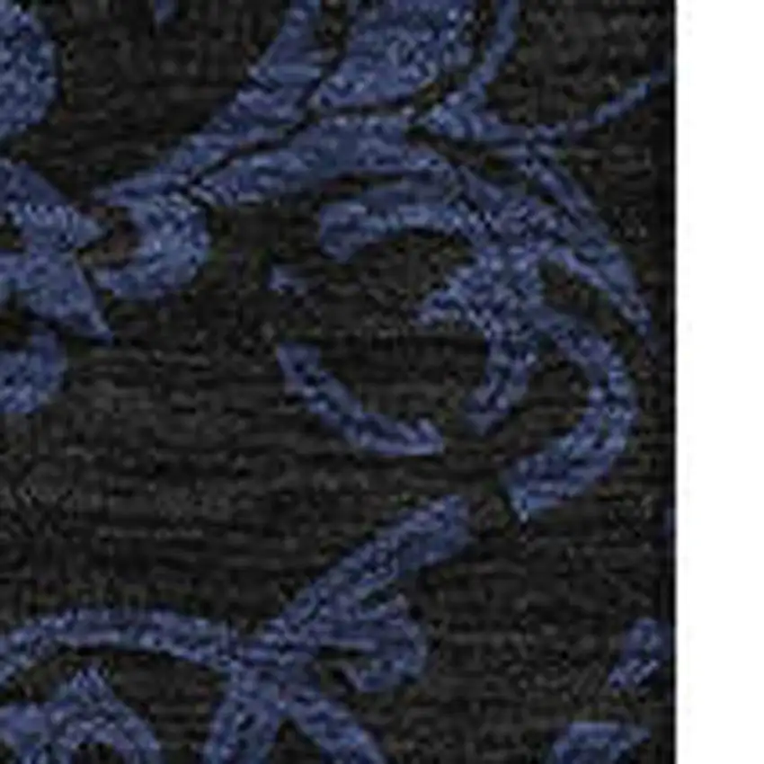 Blue And Charcoal Medallion Washable Area Rug With UV Protection Photo 3