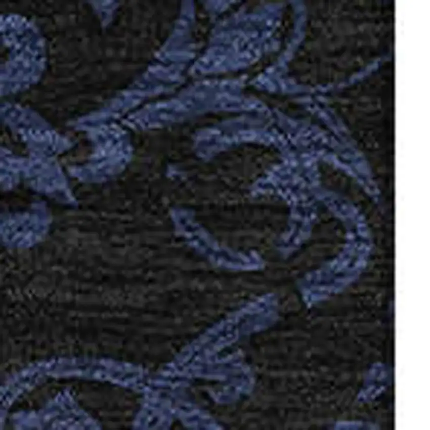 Blue And Charcoal Medallion Washable Area Rug With UV Protection Photo 3