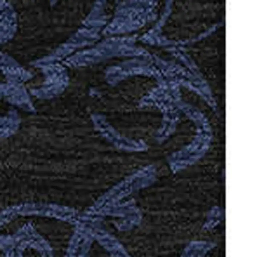 Blue And Charcoal Medallion Washable Area Rug With UV Protection Photo 3