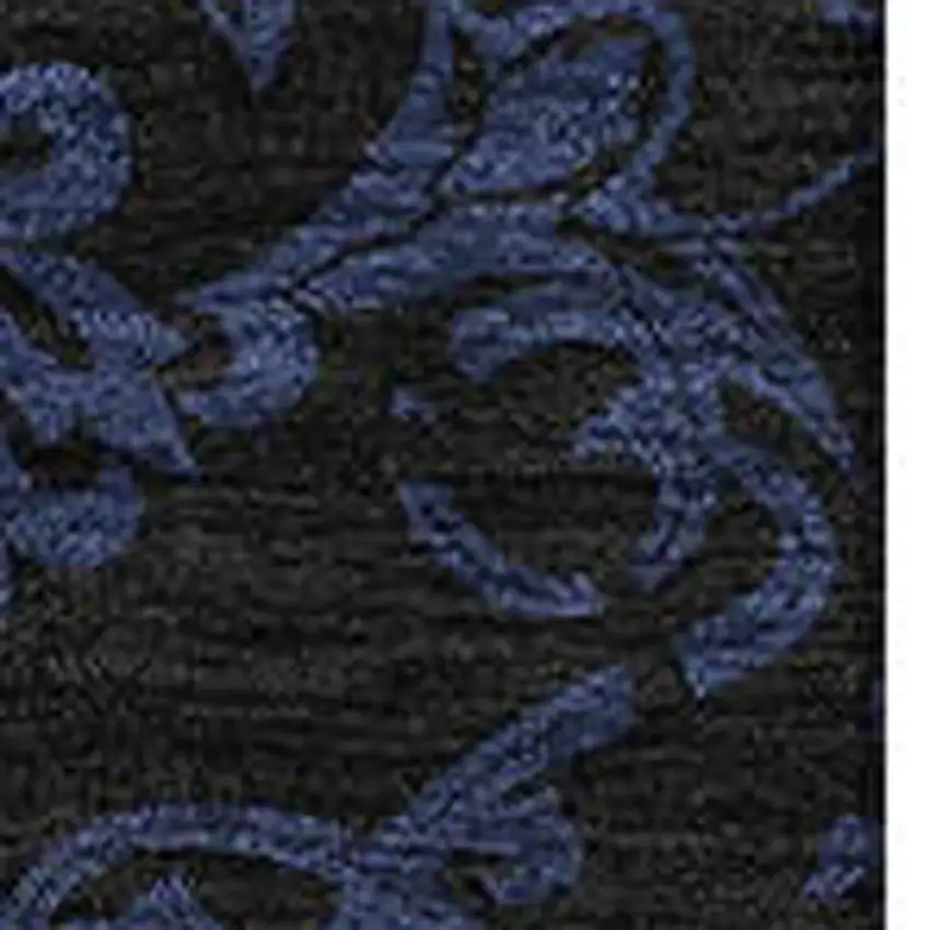 Blue And Charcoal Medallion Washable Area Rug With UV Protection Photo 3