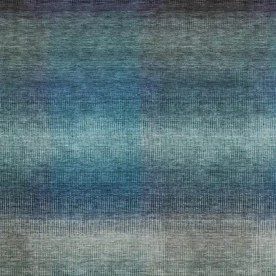 Blue And Copper Abstract Washable Indoor Outdoor Area Rug Photo 3