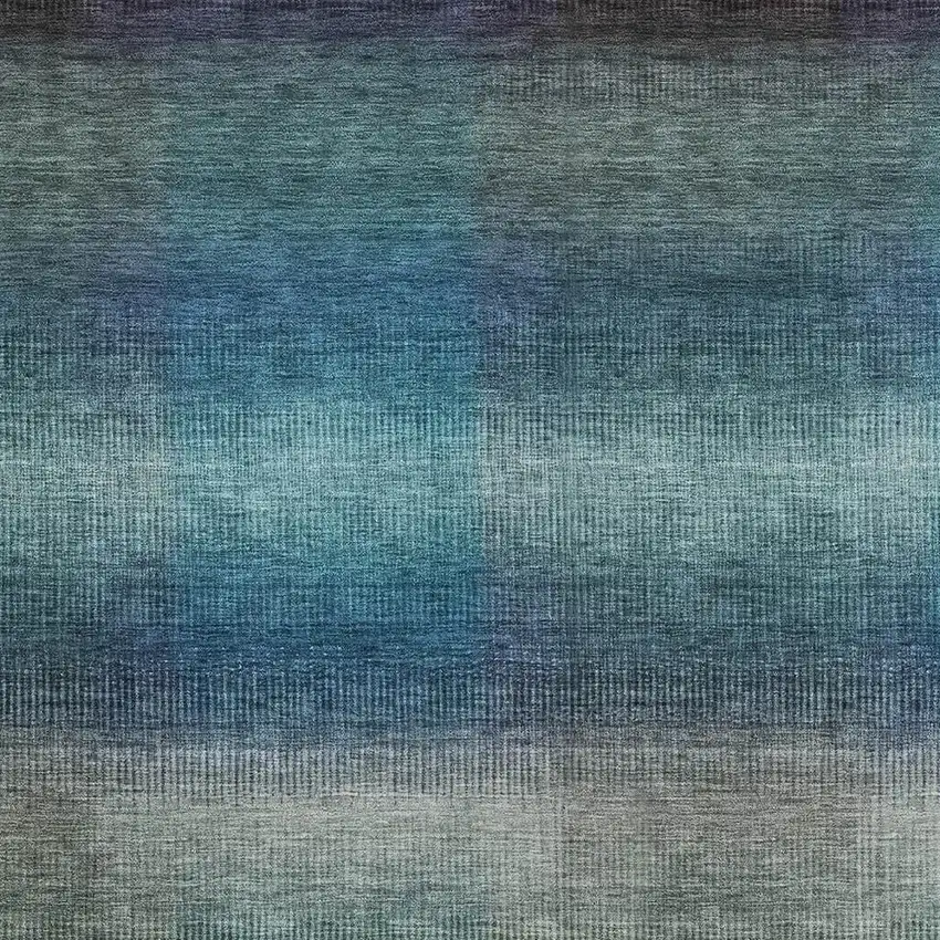 Blue And Copper Abstract Washable Indoor Outdoor Area Rug Photo 3