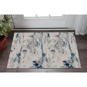 Photo of Blue And Cream Abstract Area Rug