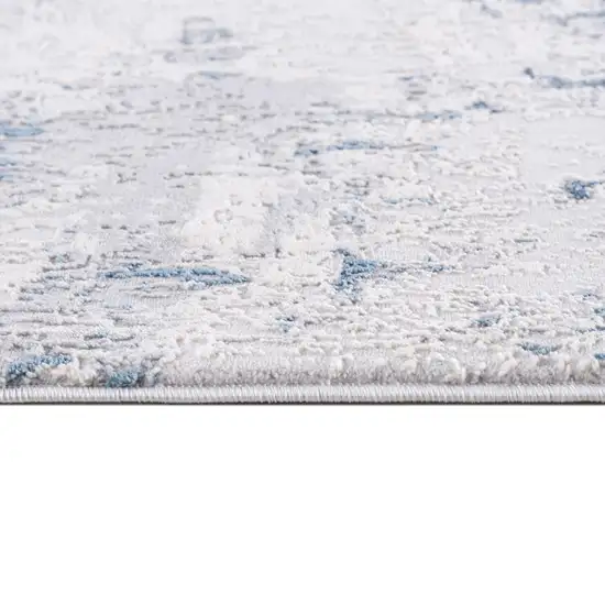Blue And Cream Abstract Area Rug Photo 2