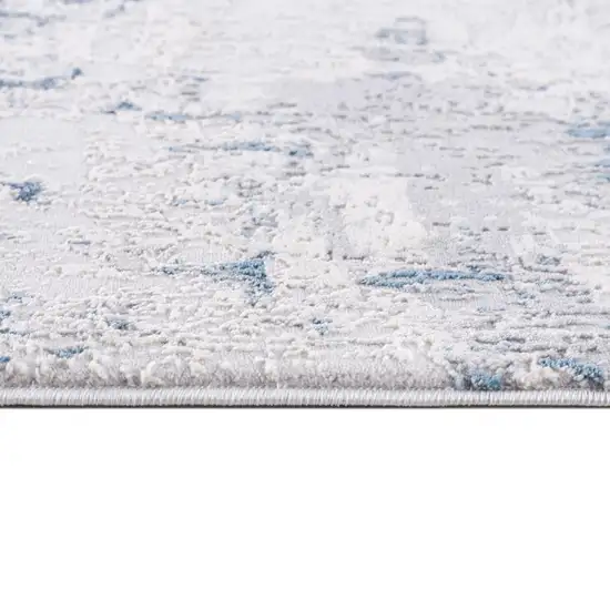 Blue And Cream Abstract Area Rug Photo 4