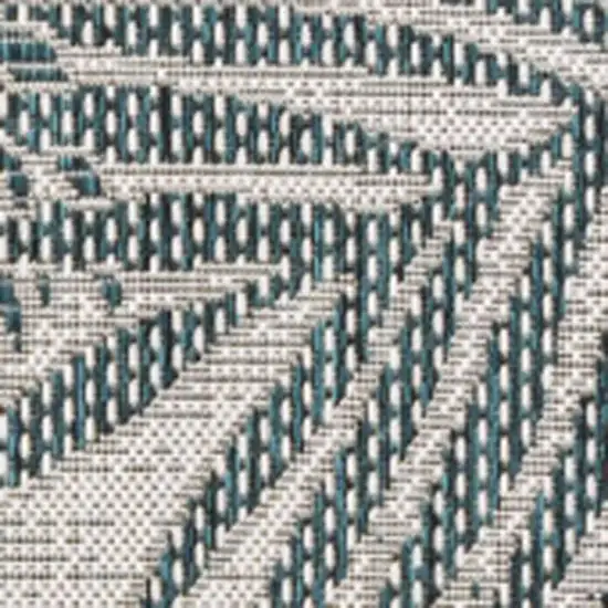 Blue And Cream Floral Indoor Outdoor Area Rug Photo 2