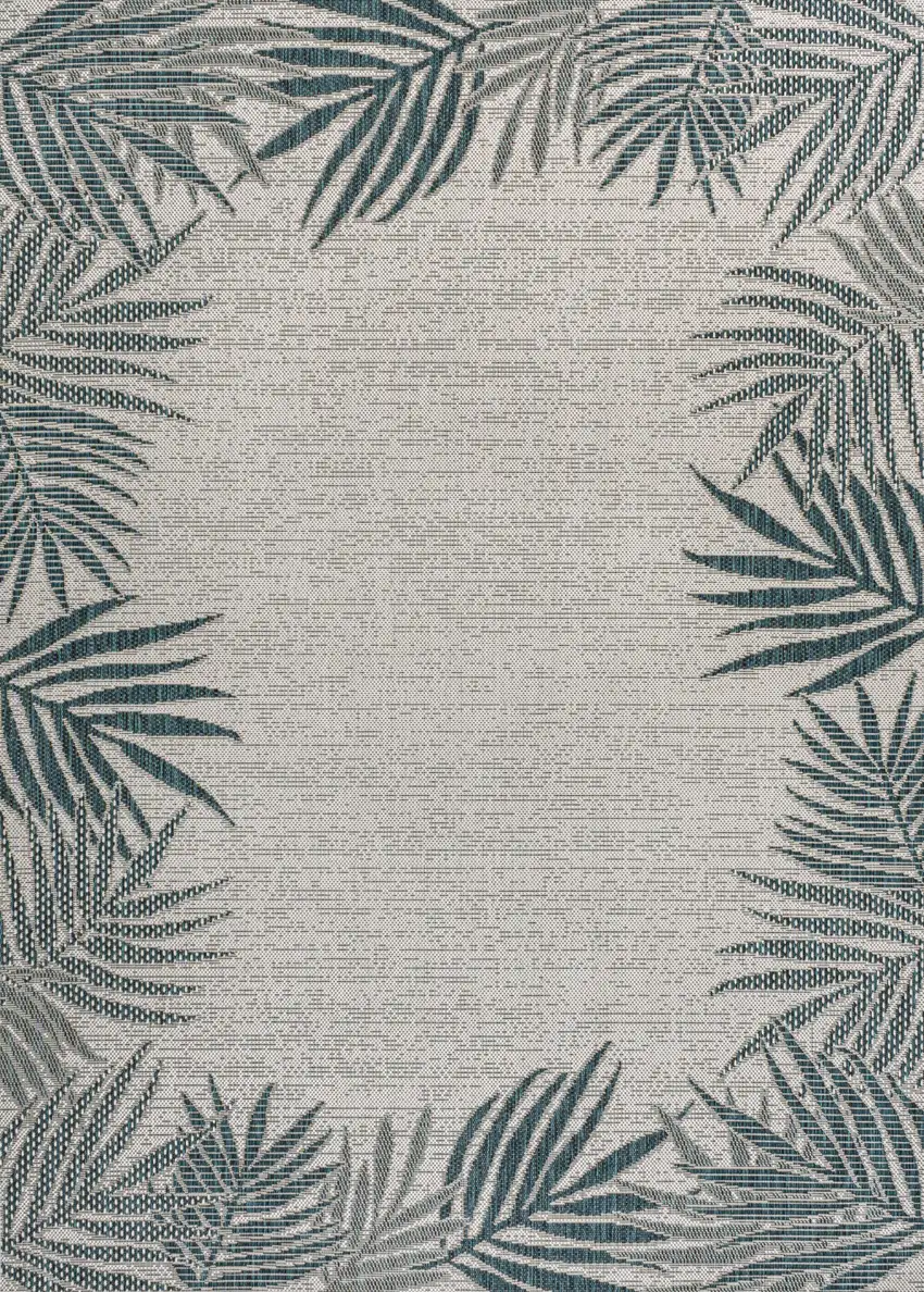 Blue And Cream Floral Indoor Outdoor Area Rug Photo 1