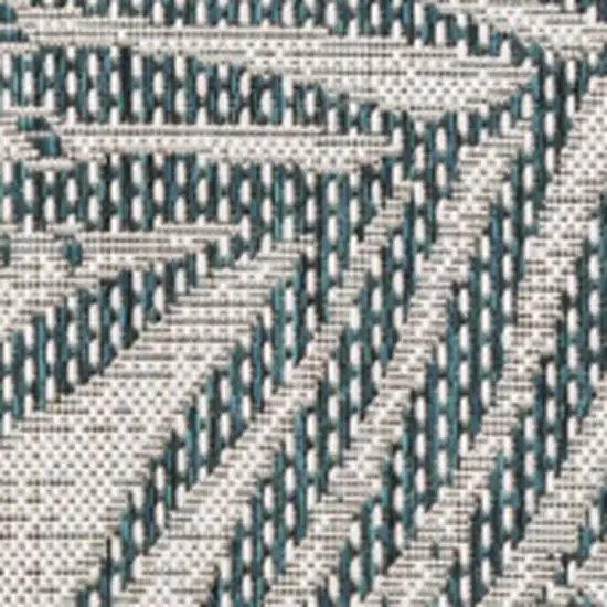 Blue And Cream Floral Indoor Outdoor Area Rug Photo 2