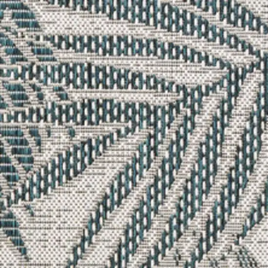 Blue And Cream Floral Indoor Outdoor Area Rug Photo 3