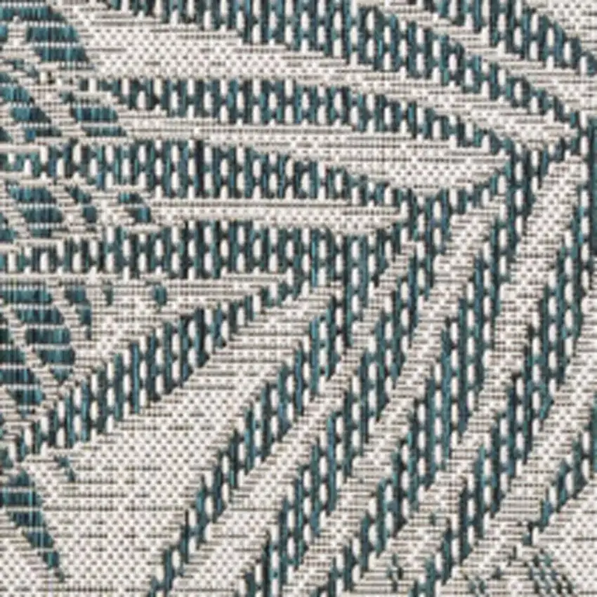 Blue And Cream Floral Indoor Outdoor Area Rug Photo 3