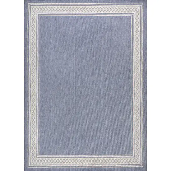 Blue And Cream Indoor Outdoor Area Rug Photo 3