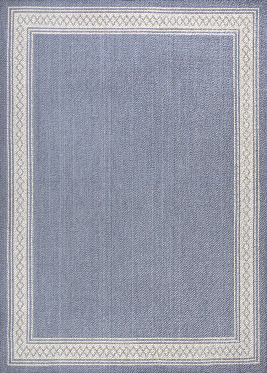Blue And Cream Indoor Outdoor Area Rug Photo 3