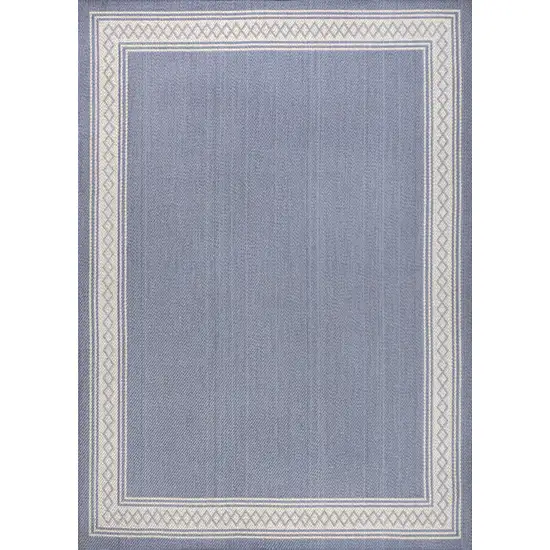 Blue And Cream Indoor Outdoor Area Rug Photo 1