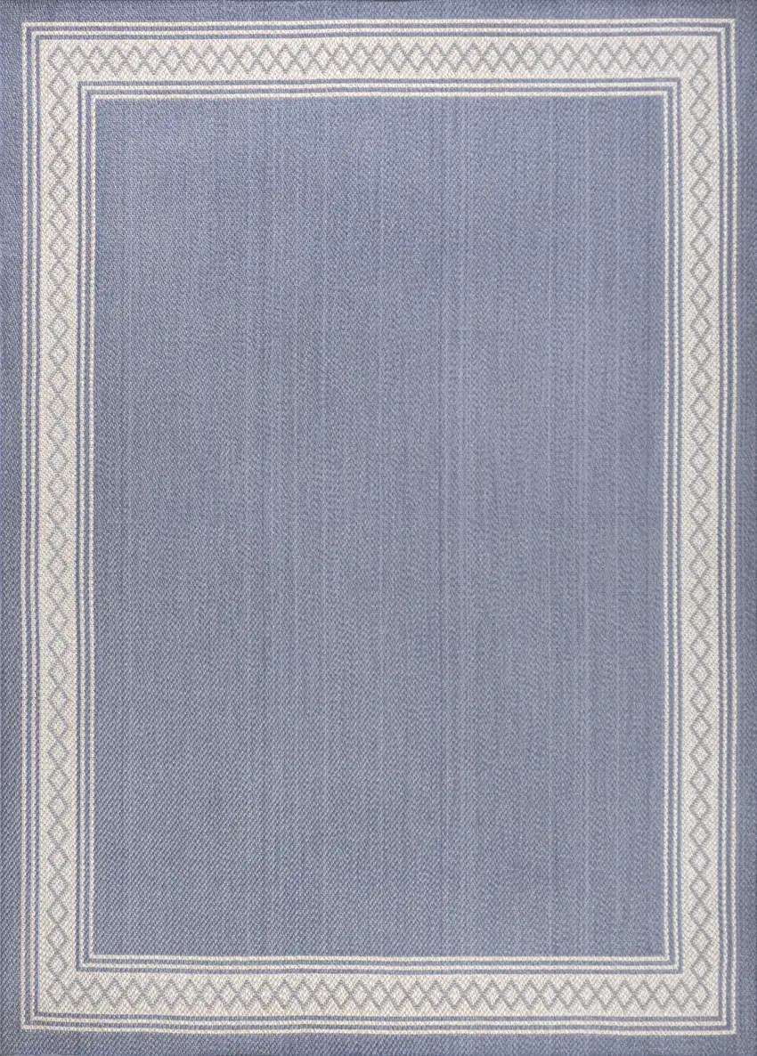 Blue And Cream Indoor Outdoor Area Rug Photo 1