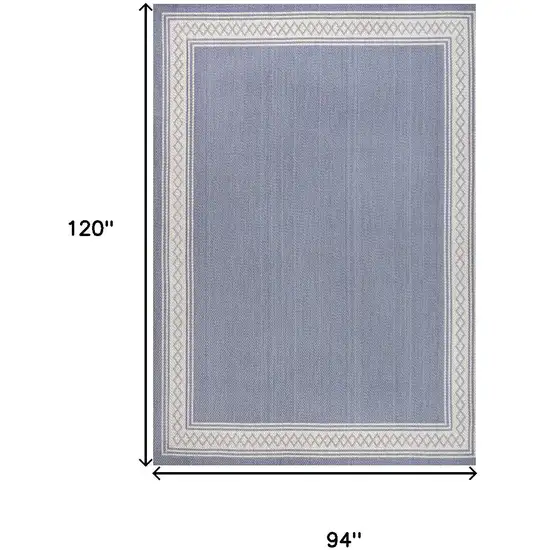 Blue And Cream Indoor Outdoor Area Rug Photo 3