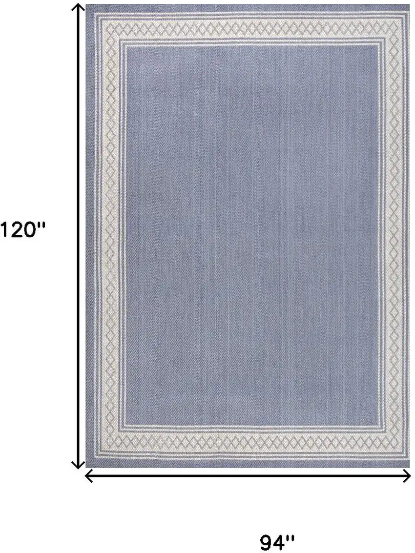 Blue And Cream Indoor Outdoor Area Rug Photo 3