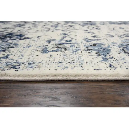 Blue And Cream Medallion Area Rug Photo 1