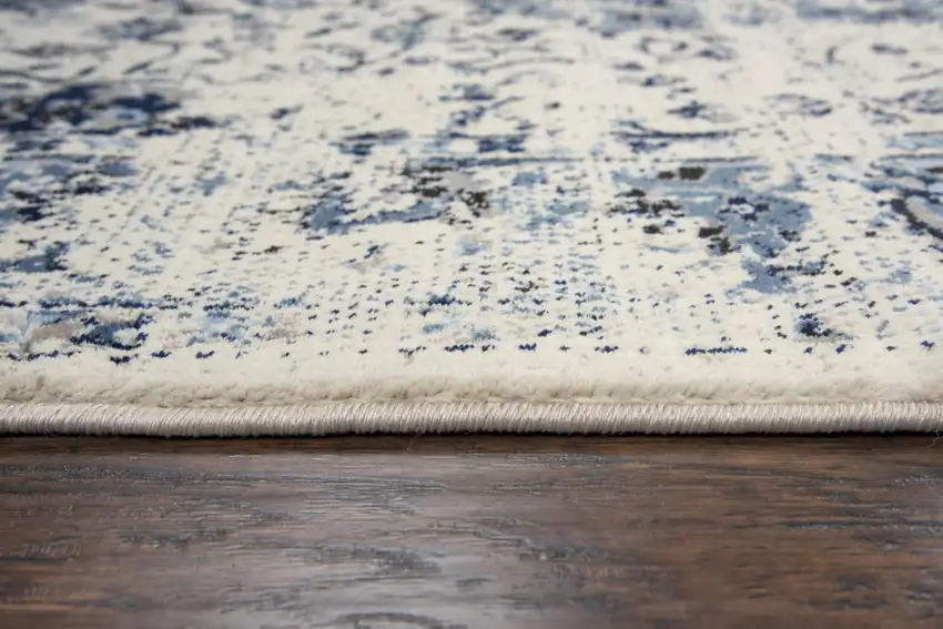 Blue And Cream Medallion Area Rug Photo 1
