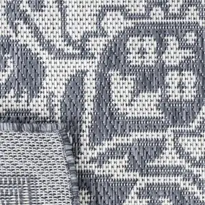 Photo of Blue And Cream Medallion Indoor Outdoor Area Rug