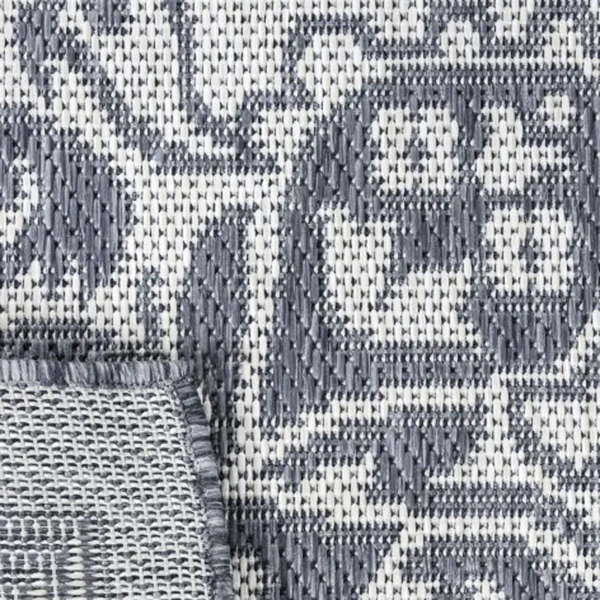 Blue And Cream Medallion Indoor Outdoor Area Rug Photo 1