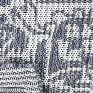 Photo of Blue And Cream Medallion Indoor Outdoor Area Rug