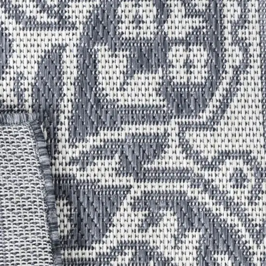 Blue And Cream Medallion Indoor Outdoor Area Rug Photo 1